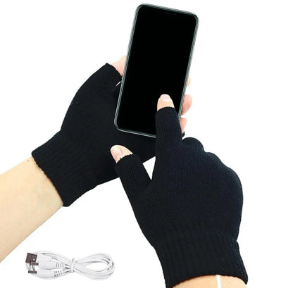 Restez au chaud - Mitaine chauffante USB Gants chauffant noir